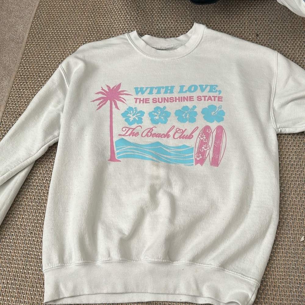 White Beachy Crew Neck